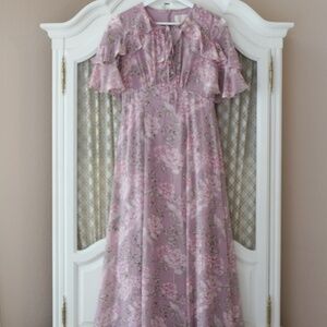 Gal Meets Glam Floral Magenta Maxi Dress